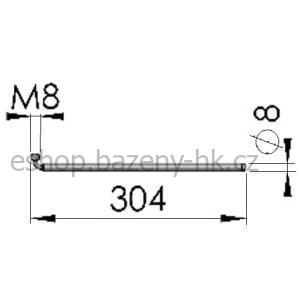 Aretace čela 8x300 mm 