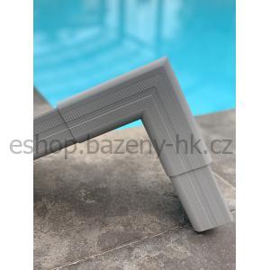 Lem bazénu X-SHAPE - 3,5x7-sestava silver elox (půlený)