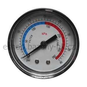 Manometr plastový - k boční  filtraci SP