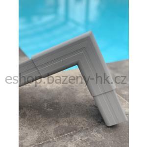 Lem bazénu X-SHAPE - 3,5x7 - sestava - silver (půlený)