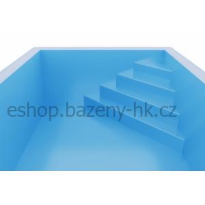 Schodiště rovné přes roh - hloubka bazénu 1,2 m