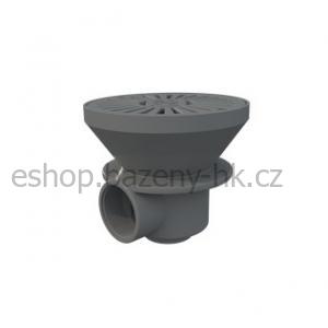 Vpusť kulatá ABS s mřížkou p/b - barva slonová kost (RAL1015)