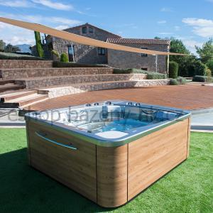 Řada OCEAN DREAMS - vířivý bazén ATLANTIDA 70+obložení Creek+pochromované trysky+nerez madlo+Lumiplus+termický kryt