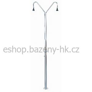 Sprcha nerez D63 2 ramena + 2 ventily + kotvení (automatické ventily)