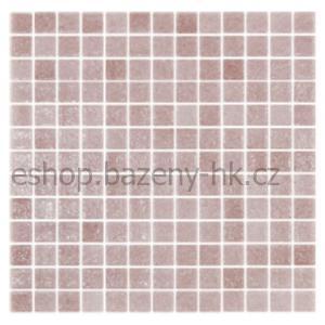 Skleněná mozaika NIEBLA PROTISKLUZ MARRÓN-217 (25x25 mm polyuretan)