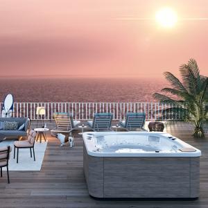 Řada OCEAN DREAMS - vířivý bazén PACIFIC 70+obložení Graphite+pochromované trysky+nerez madlo+Lumiplus+termický kryt