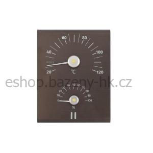 RENTO Teploměr a vlhkoměr AL - dehtově hnědý