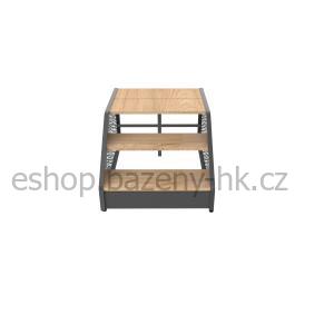 Schůdky Poolex Wood - hnědá