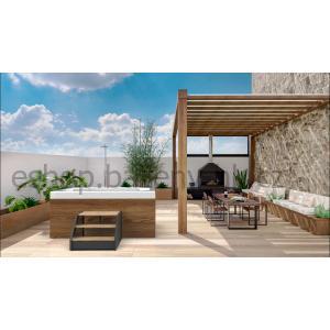 Schůdky Poolex Wood - hnědá