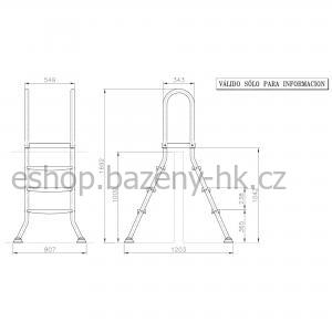 Bazénové schůdky CF 90 cm - nerezová ocel