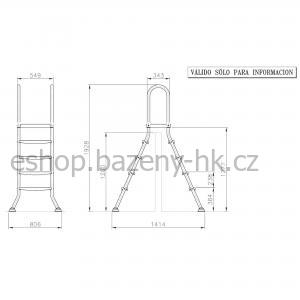 Bazénové schůdky CF 122 cm - nerezová ocel