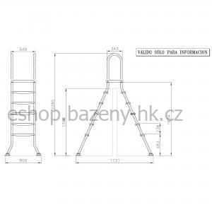 Bazénové schůdky CF 150 cm - nerezová ocel