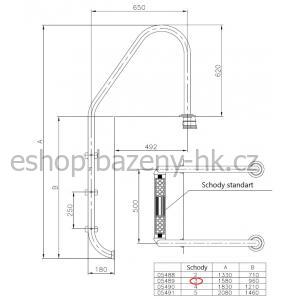 Bazénové schůdky CF (ŠIROKÉ)pro zapuštěné bazény s hl. 120 cm
