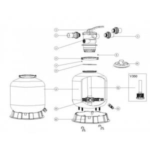 Filtrační nádoba TOP 350, 4,3m3/hod, 20kg písku