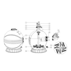 Filtrační nádoba MFS 800, 23m3/hod, 320kg písku