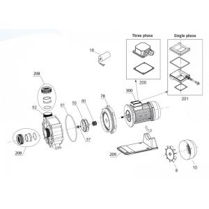 Čerpadlo protiproudu NEW CONTRA 3M, 65 m3/h 2,5kW 230V