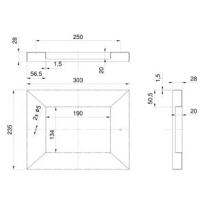 Krycí rámeček NEREZ pro 11309, 11310, 17109 AISI316