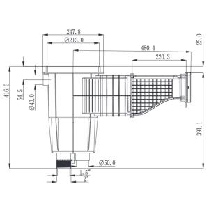 Skimmer Emaux široký SLIM