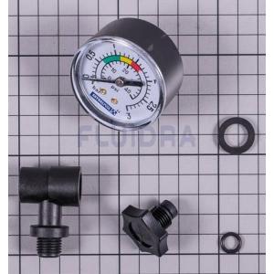 Manometr, T-kus+odvzd.zátka zadní závit Bibao