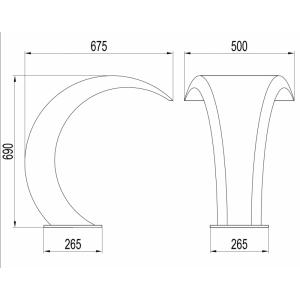 Vodní chrlič Had 500 AISI 316 lesk PROFI