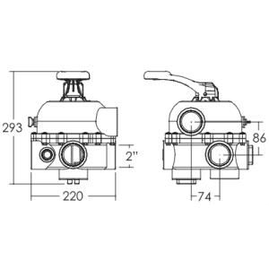 6-ti cestný ventil SMG 2" vč. propojení
