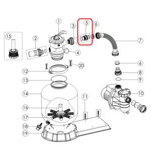Adaptér na hadici připojení nádoby TOP (SS)