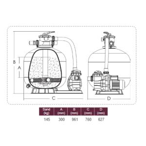 Filtrační jednotka TOP 650 SS100 15m3/h
