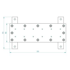 Perličková masáž 300x100 mm, AISI 316 do fólie