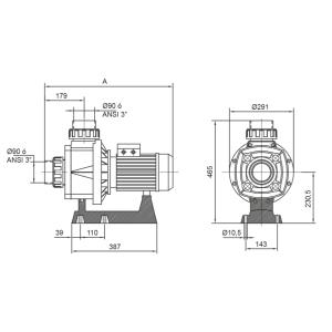 Čerpadlo protiproudu Karpa KA250, 50m3/h 400V (při 4m v.v. 58m3/h)