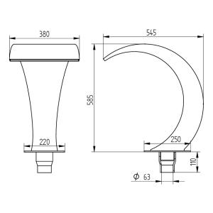 Vodní chrlič Had 380 AISI 316 mat DOMESTIC
