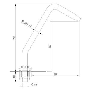 Vodní chrlič JUPITER AISI 316 lesk DOMESTIC