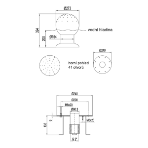 Vodní chrlič Ježek AISI 316 mat